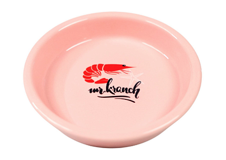 Купить mr.kranch Креветочка миска керамическая для собак и кошек, розовая