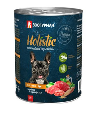 Зоогурман консервы для собак "Holistic" с уткой, индейкой и картофелем