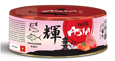 Prime Asia влажный корм для взрослых кошек тунец с лососем в желе (банка)