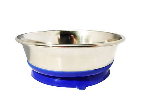 Купить homepet premium миска металлическая на синей силиконовой подставке с присоской для собак и кошек
