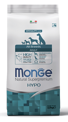 Monge Dog Speciality Line Hypo сухой гипоаллергенный корм для взрослых собак всех пород из лосося с тунцом