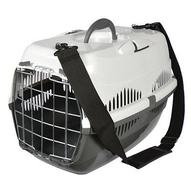 Yami-Yami переноска для собак и кошек "Спутник-1" с наплечным ремнем, темно-серый/белый, до 9 кг