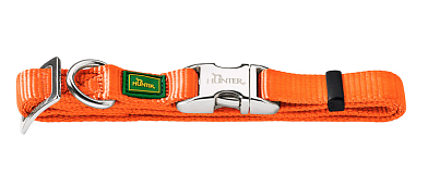 Hunter ошейник для собак ALU-Strong нейлон с металлической застежкой оранжевый