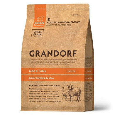 Grandorf сухой корм для щенков и юниоров всех пород, ягненок с индейкой
