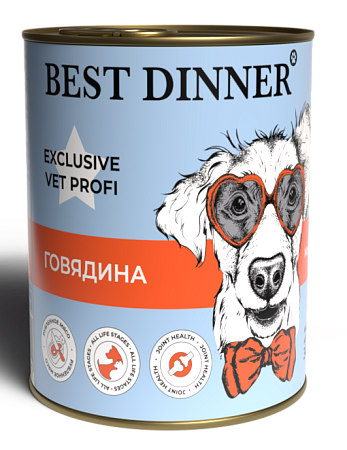 Купить best dinner vet profi mobility консервы для взрослых собак для профилактики заболеваний опорно-двигательного аппарата с говядиной