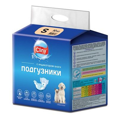 Cliny подгузники для кошек и собак 3-6 кг размер S