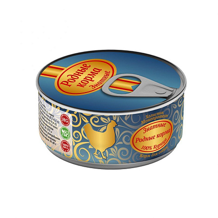 Купить Родные корма Знатные консервы 100 % курица для собак