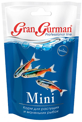 ЗООМИР Gran Gurman корм для растущих и маленьких рыбок "Mini"