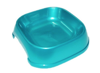 HOMEPET M миска пластиковая квадратная для собак и кошек, бирюзовая