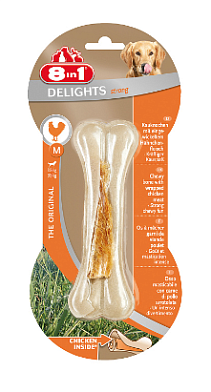 8in1 DELIGHTS Strong M лакомство для собак средних и крупных пород сверхпрочная косточка с куриным мясом