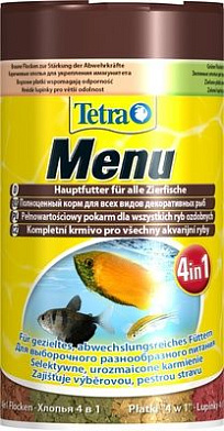 Tetra Menu 4in1 корм рыб 4 вида корма. хлопья