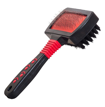 Купить homepet silver series щетка-пуходерка пластиковая двухсторонняя для собак и кошек