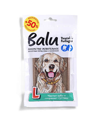 Купить balu жевательное лакомство для собак крупных пород с коллагеном