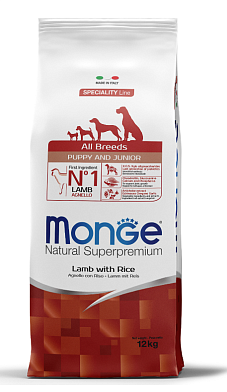 Monge Dog Speciality Line Puppy&Junior сухой корм для щенков всех пород из ягненка с рисом