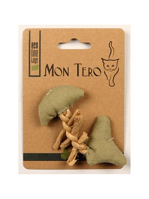 Мон Теро ЭКО игрушка для кошек рыбья кость с кошачьей мятой зеленая