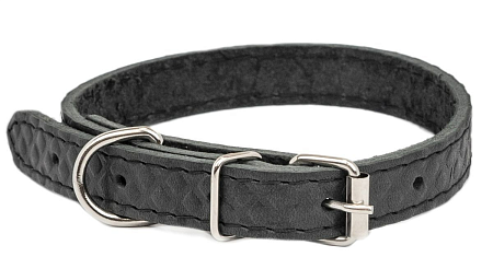 Купить homepet Ромбы ошейник для собак кожаный простроченный с тиснением черный