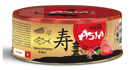 Купить prime asia влажный корм для взрослых кошек тунец с каракатицей в желе (банка)
