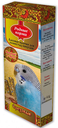 Купить Родные корма лакомство для попугаев Зерновая палочка с орехами 
