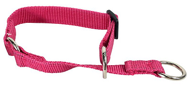 ZOOexpress Fresh Line ошейник полуудавка с 3 кольцами для собак, малиновый