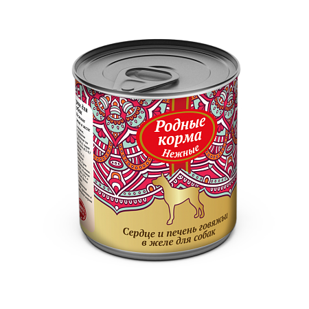 Купить Родные корма Нежные консервы сердце и печень говяжьи в желе для собак