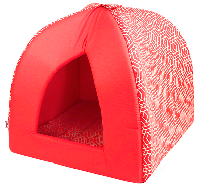 ZOOexpress дом-вигвам «Геометрия» для кошек и собак бязь, коралловый