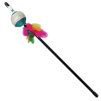 TRIOL игрушка для кошек Дразнилка шарик с перьями