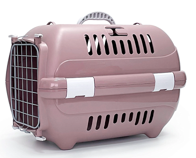 ZOOexpress Турне 2.0 М переноска для собак и кошек с металлической дверцей, пудровая