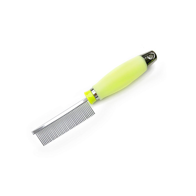 PetStar расческа для собак и кошек с частыми зубцами 40 зубцов с силиконовой ручкой