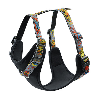 Art Line Шлейка для собак "Граффити" неопрен, капрон с принтом