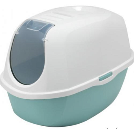 Купить moderna туалет-домик для кошек smartcat с угольным фильтром светло голубой