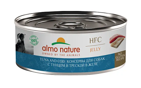 Купить almo nature (hfc, jelly, tuna and cod) Консервы для собак и щенков с тунцом и треской в желе