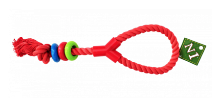 Купить №1 игрушка для собак Грейфер с петлей и цветным кольцом, красный