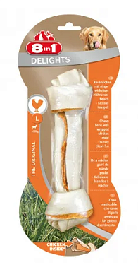 8in1 DELIGHTS L лакомство для собак крупных пород косточка с куриным мясом