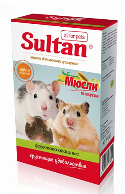 Султан Лакомство для мелких грызунов Мюсли фруктово-овощные