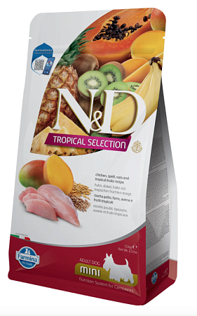 Купить farmina n&d dog tropical selection chicken adult mini сухой корм для взрослых собак мелких пород, с курицей