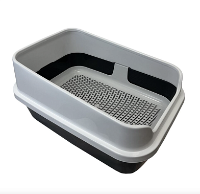 HOMECAT Комфорт плюс туалет для кошек с бортиком и сеткой cеро-белый