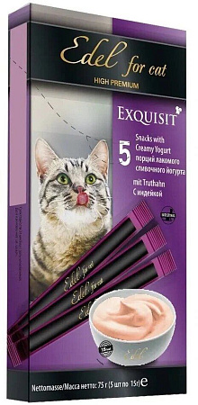 Купить edel cat Лакомства для кошек крем-суп, сливочный йогурт с индейкой