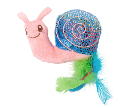 Купить mr.kranch игрушка для кошек Улитка плюшевая с кошачьей мятой и перышками