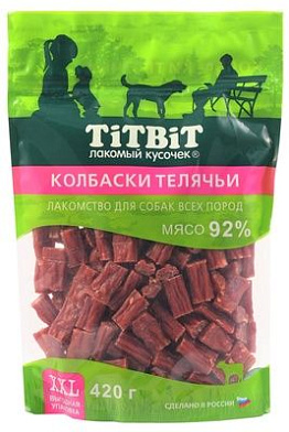 TiTBiT лакомство для собак всех пород колбаски Миланские, выгодная упаковка XXL