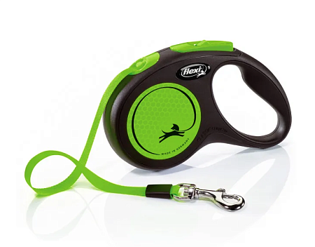 Купить flexi neon new classic рулетка ремень для собак, светоотражающая, зеленый неон
