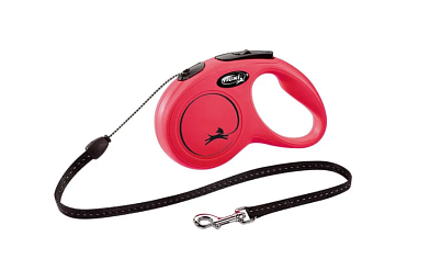 Flexi рулетка-трос для собак, красная, New Classic
