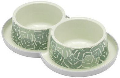 Moderna Trendy Eden миска двойная керамическая нескользящая с защитой от муравьев для собак и кошек, зеленая
