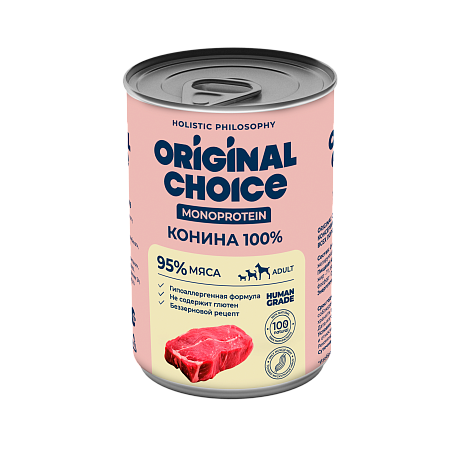 Купить original choice monoprotein adult консервы для собак всех пород конина