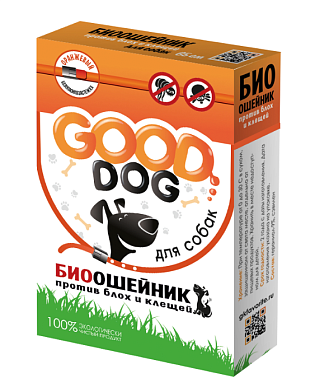 GOOD DOG Ошейник Био для собак оранжевый