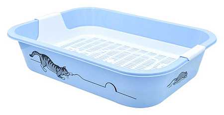 Купить zooexpress туалет "Мегакис" для кошек с сеткой и рисунком 