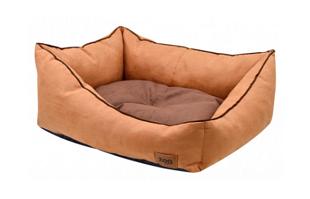 Купить zooexpress classic лежанка пухлик косая для кошек и собак, искусственная замша, бежевая