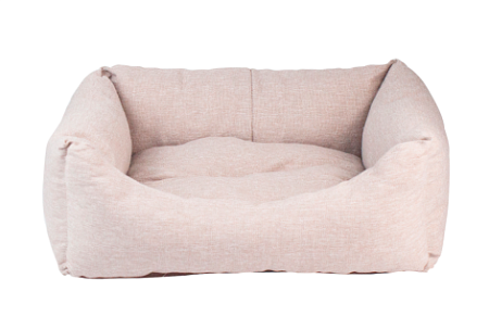 Купить zooexpress Лежанка со стяжкой для кошек и собак мебельная ткань круглый nord, бежевый