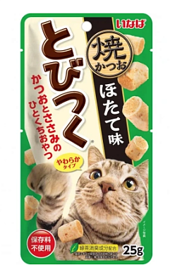 INABA Tobitsuku Yakikatsuo Лакомство для кошек Снеки со вкусом морского гребешка