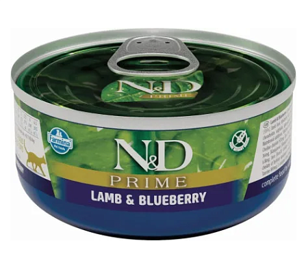 Купить farmina n&d prime консервы для кошек (ягненок и черника)