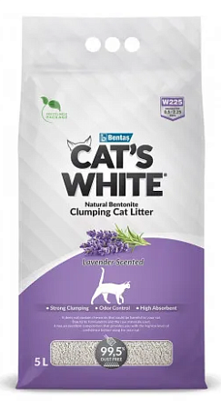 Купить cat's white lavender наполнитель для кошек комкующийся с ароматом лаванды
